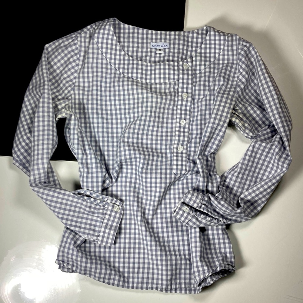 Steven Alan Long Sleeve Gingham Top